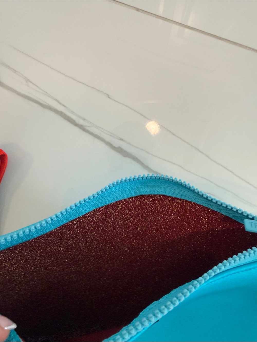 triangl swimwear turquoise bikini with red trim - Picture 8 of 8